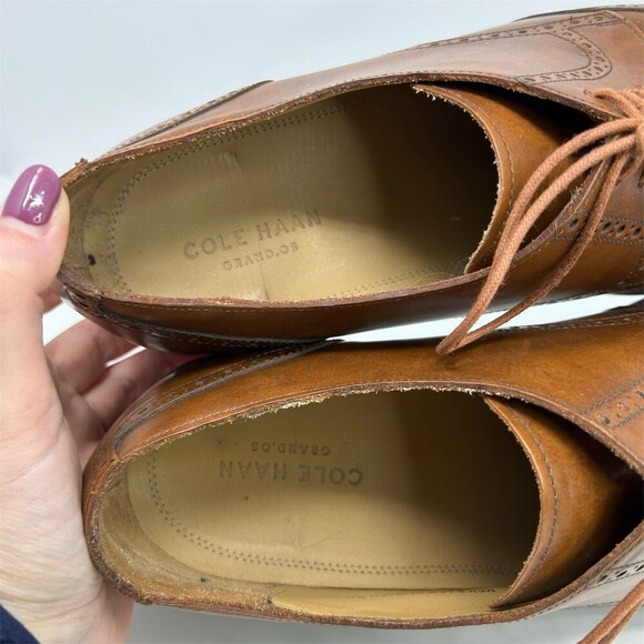 Cole Haan Men\'s Brown Wingtip Brogue Oxford Dress Shoes Lace-Up Classic Size 14 main image 12